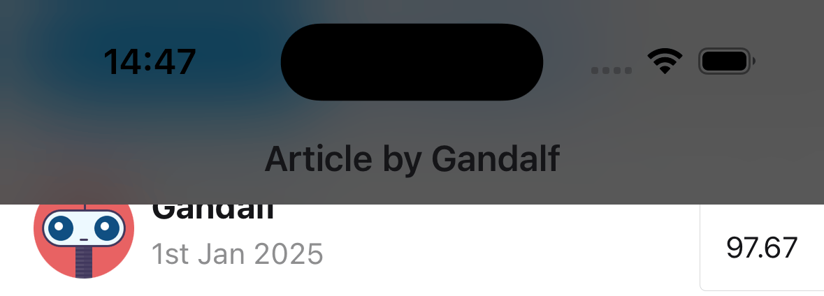 Header blur effect dark