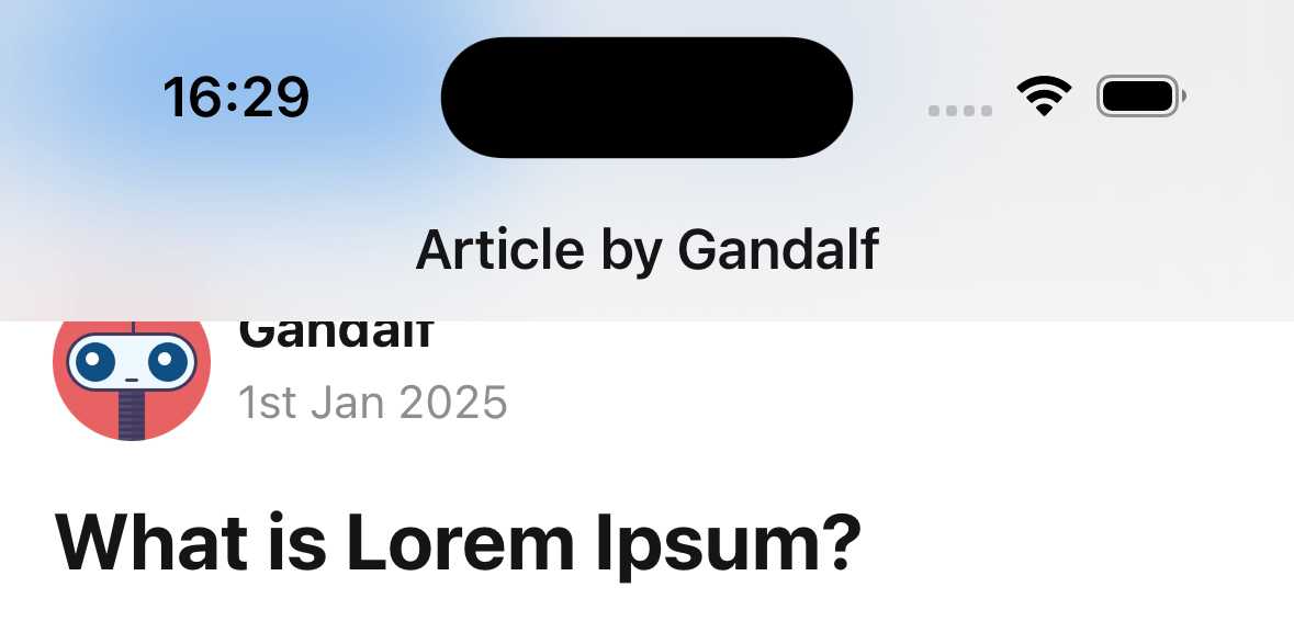 Header blur effect systemUltraThinMaterial